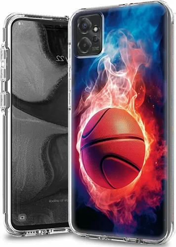 Vista 22 de Funda transparente para Motorola Moto G 5G 2023 con patrón de ciervo de bandera estadounidense para mujeres y hombres, doble capa híbrida de TPU