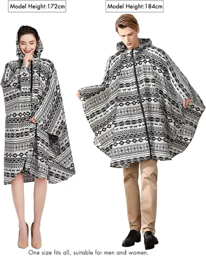 Vista 6 de Anyoo Poncho de lluvia impermeable ligero reutilizable senderismo chaqueta con capucha para actividades al aire libre