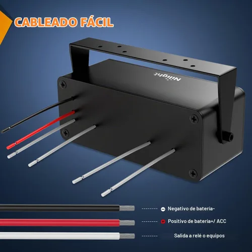 Vista 4 de Nilight 4 Gang Rocker Switch Box 12V SPST ON Off Orange LED Impermeable Ámbar+Caja