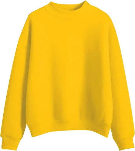 Vista 12 de Sudadera de cuello alto falso para mujer, cuello redondo, cómoda, color liso, suéter casual de manga larga, suéter de otoño