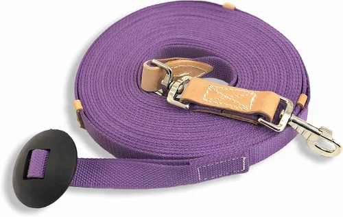 Vista 16 de Southwestern Equine Línea de estocada para caballos de algodón con broche de perno y tope de goma (negro, 24')