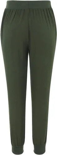 Vista 5 de DGZTWLL Pantalones de lino para mujer, de verano, talla pequeña, talla grande, cintura alta, cónicos, casuales, pantalones deportivos de yoga
