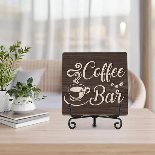 Vista 5 de Decoración de cafetería, divertidos letreros de café para mesa de cocina de granja, accesorios esenciales de estación de café, accesorios de café