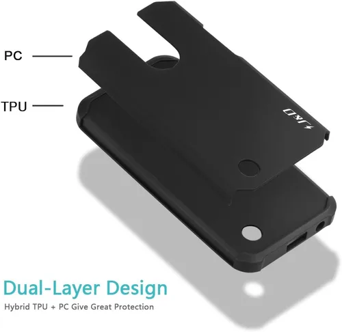 Vista 5 de J&D Funda de parachoques híbrida de doble capa resistente a prueba de golpes para LG K20 V/K20 Plus/Harmony/K10 2017/V5/Grace, cubierta protectora