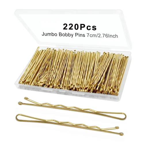 Vista 16 de Juego de 330 horquillas negras de 2.2 pulgadas, juego de horquillas con caja, horquillas para el cabello de alta calidad para niños, niñas