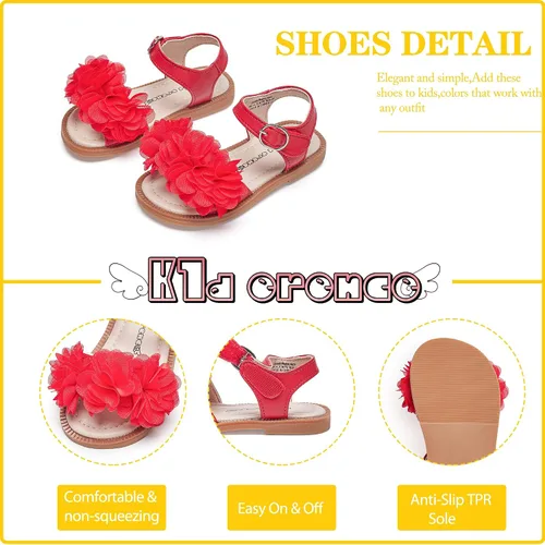 Vista 4 de Kiderence Sandalias para niñas pequeñas, zapatos de verano para niñas pequeñas