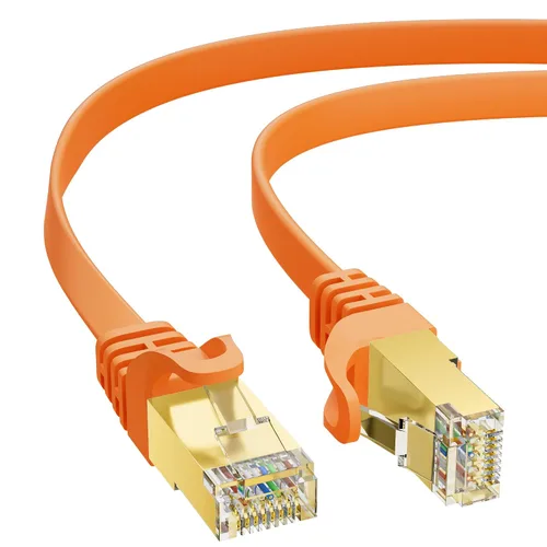 Vista 32 de Cable Ethernet Cat 7 de 0.6 pies, cable de Internet de alta velocidad de 10 Gbps, blindado SFTP, cobre puro OFC, cable de red LAN RJ45 CAT7