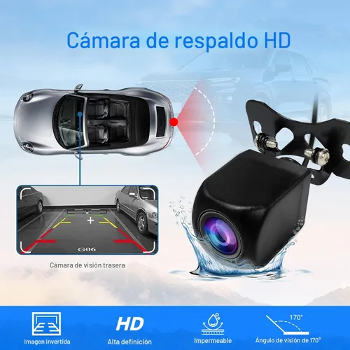 Vista 5 de Haudio Estéreo de auto doble DIN de 9 pulgadas con Apple CarPlay inalámbrico y Android Auto Pantalla táctil HD de 9 pulgadas Bluetooth