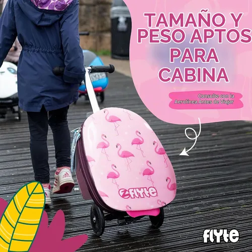Vista 7 de Flyte Zincflyte Scooter de equipaje para niños de 18 pulgadas - Fifi el flamenco