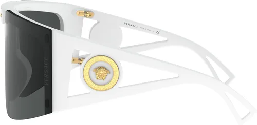 Vista 2 de Versace Lentes de sol con montura blanca lentes clásicas grises 5827in