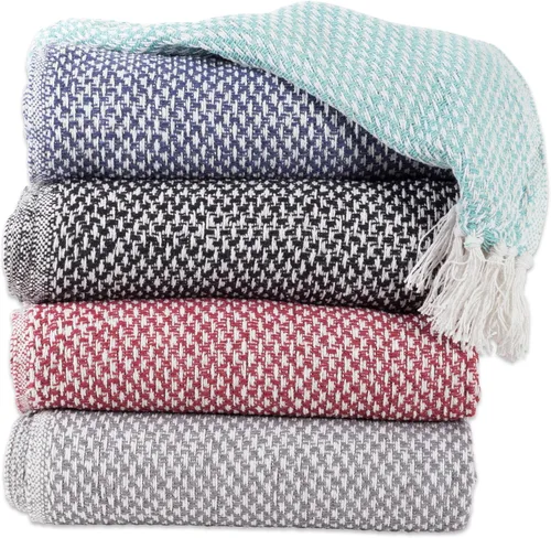 Vista 9 de DII - Manta rústica de algodón con flecos para silla, sofá, picnic, camping, playa, uso diario