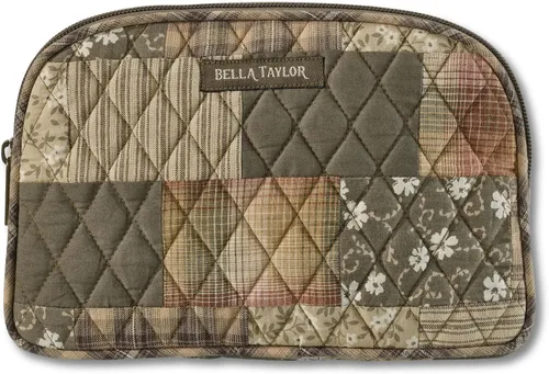 Vista 18 de Bella Taylor Bolsa de maquillaje de algodón acolchada grande para mujeres, bolsa de cosméticos de viaje