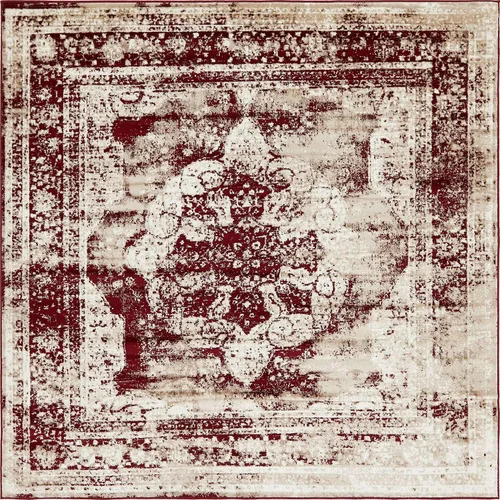 Vista 407 de Unique Loom Colección Sofia - Alfombra de área Salle Garnier (7' 1" x 10' Rectángulo, Borgoña/ Marfil)