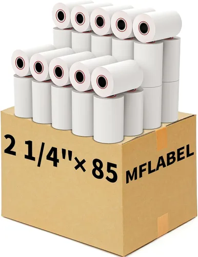 Vista 7 de MFLABEL 2 rollos de 0,6 cm x 15,2 metros de papel térmico para caja registradora, POS, Papel de recibo para tarjeta de crédito, 5 rollos