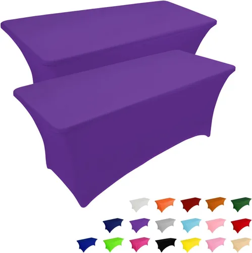 Vista 35 de IVAPUPU - Mantel de elastano para mesas rectangulares, ajustado, elástico, lavable, protector de mesa para eventos, fiestas, bodas, cócteles, Negro