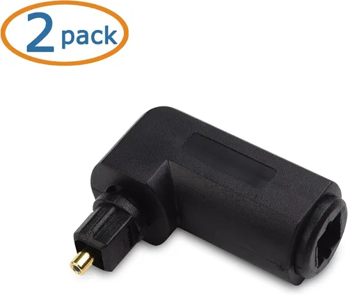 Vista 2 de Cable Matters Paquete de 2 adaptadores Toslink de ángulo recto (extensión Toslink) macho a hembra