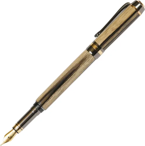 Vista 2 de Lanier Pens Pluma estilográfica Elite - Gun Metal - Negro y Blanco Ébano