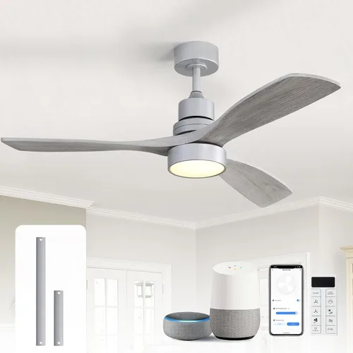 Vista 34 de Sofucor Ventiladores de techo inteligentes de 60 pulgadas con luces, ventilador de techo inteligente moderno para exteriores