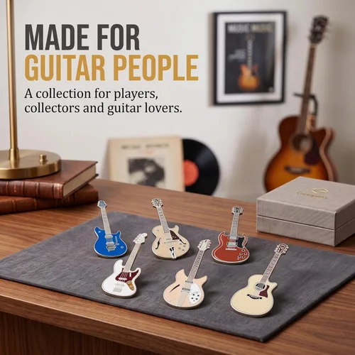 Vista 6 de Pines de guitarra esmaltados Geepins Paquete de 6 Guitarra Serie II