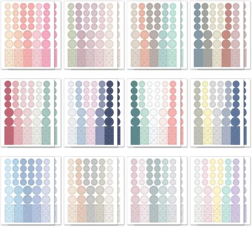 Vista 14 de Monolike Juego de calcomanías de alfabeto de algodón de azúcar + números, 12 calcomanías de diseño, 36 hojas en total