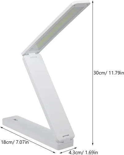 Vista 2 de POPETPOP Adjustable USB Light with Light Modes Folding Eye Care Desk Lamp for Home Office Rechargeable and Battery Powered Portable Reading