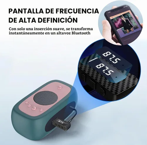 Vista 6 de Receptor Bluetooth USB para automóvil, pantalla LED HD, transmisor FM, adaptador de audio, DC 5V Plug and Play, receptor Bluetooth de frecuencia