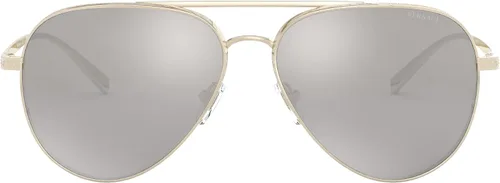 Vista 3 de Versace Gafas de sol para hombre, montura dorada, lentes gris oscuro, 2.323 in