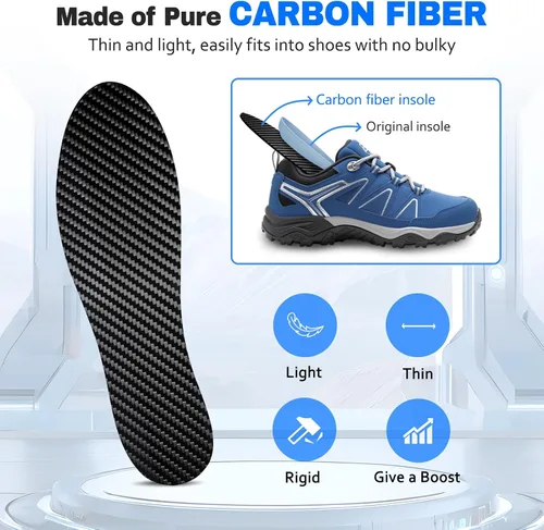 Vista 4 de Plantilla de fibra de carbono, 1 par, inserto rígido para zapatos para artritis, puntera de césped, Hallux Limitus, Hallux Rigidus, fracturas