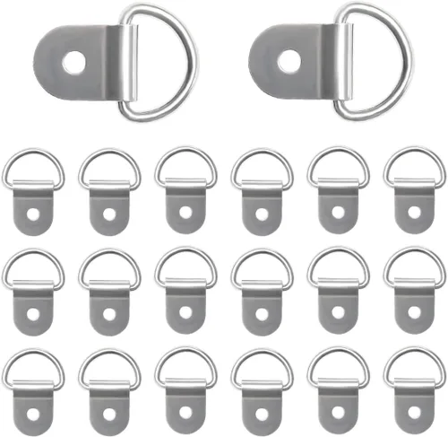 Vista 8 de KVAEY 10 piezas de anillos en D pequeños de acero para amarre, anillo de amarre de acero resistente para carga, punto de anclaje de anillo en D