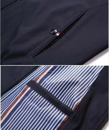 Vista 8 de HaoMay Chaquetas ligeras con cremallera completa para hombre