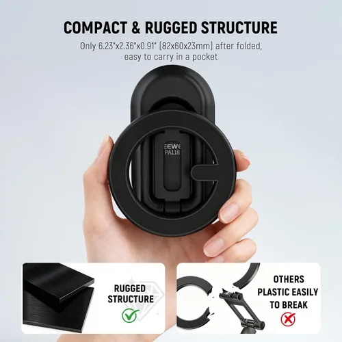 Vista 4 de NEEWER PA118 - Soporte magnético para teléfono celular, soporte magnético de doble cara compatible con MagSafe iPhone, accesorios para tablero