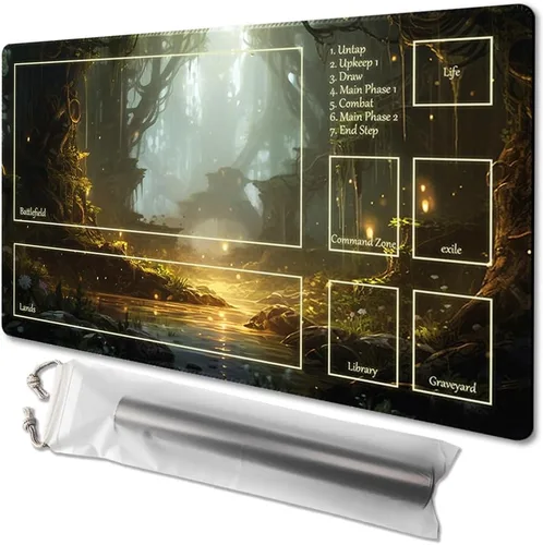 Vista 23 de MTG - Tapete de juego de tamaño 24 x 14 pulgadas, impresión antideslizante, ideal para entusiastas de los juegos de cartas, tapete de juego TCG