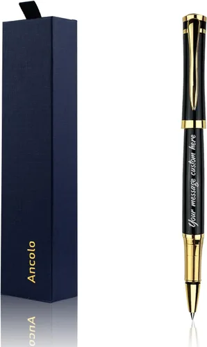 Vista 7 de Ancolo Fancy Roller Pen Set de bolígrafo de lujo con 2 recambios de tinta negra - 0.028 in. Bonitos bolígrafos de regalo para mujeres o hombres.
