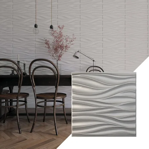 Vista 11 de Ekena Millwork 19 5/8 pulgadas de ancho x 19 5/8 pulgadas de alto, ondulado EnduraWall decorativo 3D, cobre envejecido (cubre 2.67 pies cuadrados).