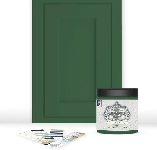 Vista 205 de Pintura TODO EN UNO, Abbey (gris cálido), Muestra de 8oz - Pintura duradera para gabinetes y muebles. Imprimación y capa superior incorporadas,