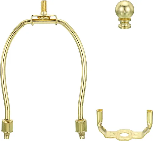 Vista 4 de PATIKIL Kit de arpa de lámpara de 5 pulgadas con remate, 1 juego de soporte dorado