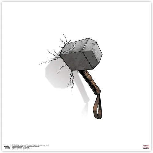 Vista 10 de Trends International Gallery Pops Marvel Comics Avengers - Póster de pared de martillo Mjolnir para pared, 12 x 12 pulgadas, versión enmarcada