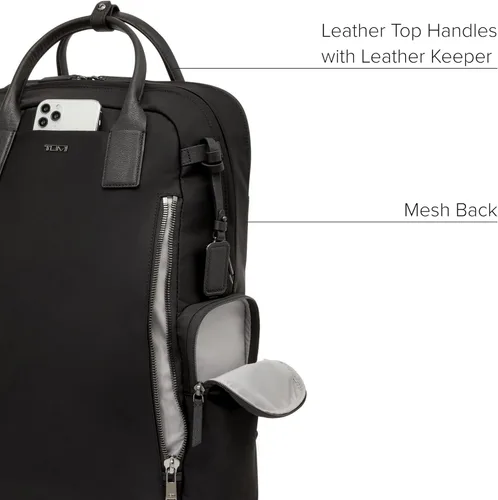 Vista 4 de TUMI Voyageur Atlanta Backpack - Mochila de viaje y trabajo para hombre y mujer, NegroPlomizo, Mochila Voyageur Atlanta