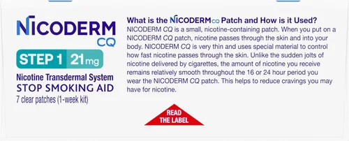 Vista 14 de NicoDerm CQ Paso 1 Parches de nicotina para dejar de fumar, 21 mg, ayuda para dejar de fumar, 7 unidades (kit de 1 semana) Reduces Nicotine