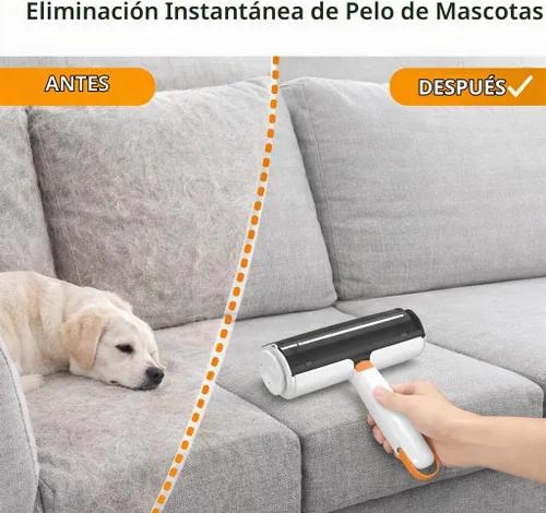 Vista 3 de Removedor de pelo de mascotas para muebles, herramienta reutilizable de eliminación de pelo de mascotas, removedor de pelo autolimpiante para sofá