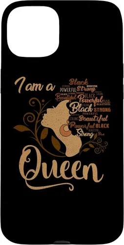 Vista 9 de Funda para iPhone 16 BLM Melanin Women I'm a Queen African American Black Pride
