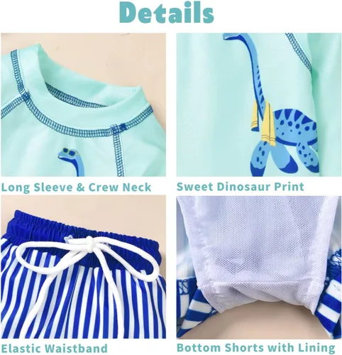 Vista 2 de Aalizzwell Infant Baby Boy Long Sleeve Bathing Suit