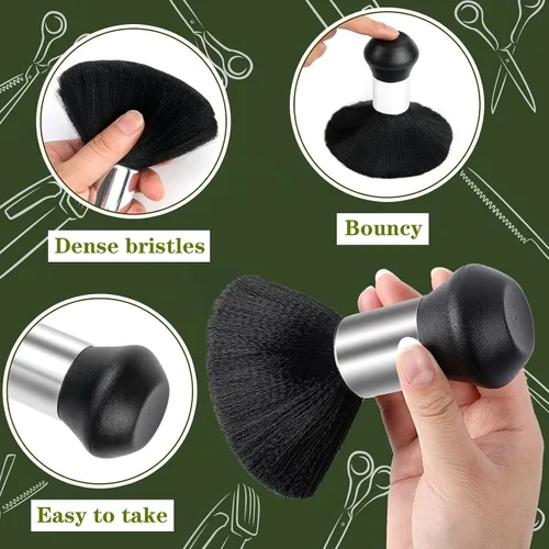 Vista 5 de FEBSNOW Capa de Barbero Impermeable Profesional para Corte de Cabello Cepillo Quitapelusas de Cuello para Corte de Pelo Verde Militar Salón Barba