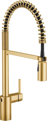 Vista 27 de Moen Align 5923BLS Grifo de cocina desplegable con resorte de una sola manija de acero inoxidable con aerosol desplegable y Power Boost, grifo