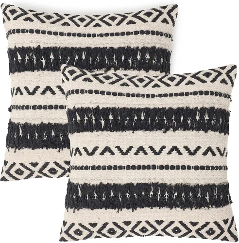 Vista 14 de REDEARTH · Fundas de Cojines Decorativos con Mechones - Fundas Decorativas Tejidas con Textura Boho para Sofá, Cama, Casa de Campo, Silla, Patio