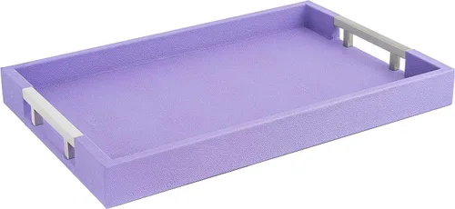 Vista 20 de Home Redefined - Moderna y elegante bandeja rectangular de 17.5 x 12 pulgadas, estilo shagreen, color azul bebé claro, con aspecto de cuero falso