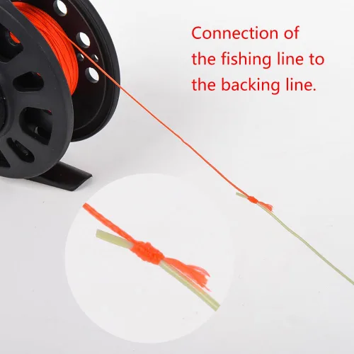 Vista 7 de Carrete de pesca con mosca, GLA 5/6WT carrete de pesca de plástico ABS con línea de pesca de nailon para agua dulce y salada, regalo de pescadores