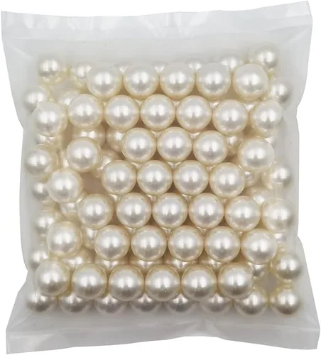 Vista 18 de INSPIRELLE 2600 perlas de imitación de ABS negras sin perforar para rellenos de jarrón, cuentas de maquillaje sin agujero de 0.236 pulgadas