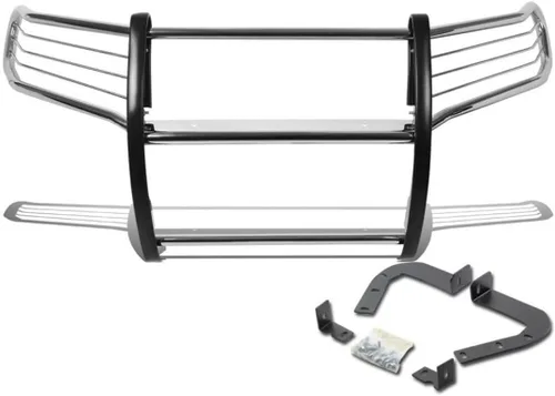 Vista 5 de Protector de parachoques con cepillo de rejilla Black Horse, acero inoxidable modular compatible con Nissan Frontier 2005-2021 Nissan Pathfinder