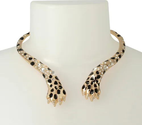 Vista 2 de Betsey Johnson Collar de garra de leopardo, Metal, No es una piedra preciosa